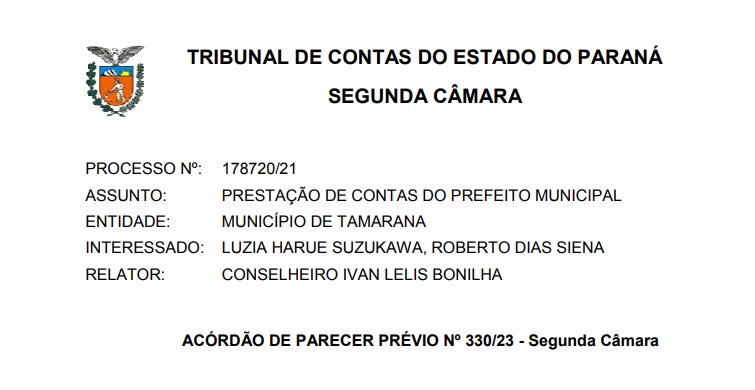 Prestação de Contas do Exercício Financeiro de 2020